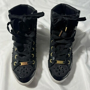 Ted Baker  Beatrin Hi-Top Sneakers Black Rhinestone Lace-up Size 6